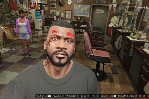 LA Star face tattoo for Franklin