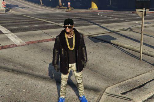 Leather Jacket & T-Shirt Texture Mod For Franklin and Trevor