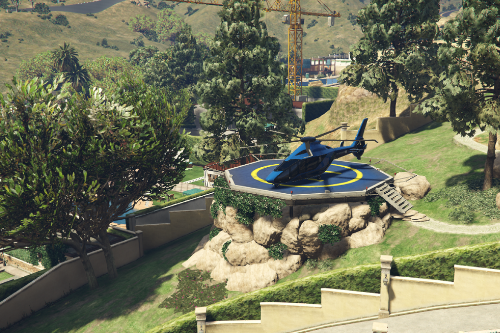 Vinewood Hills Red Villa Helicopter Landing Place with Secret Cave [YMAP] 